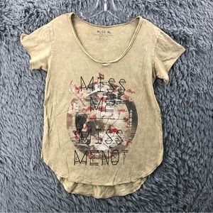 Miss Me Shirt Womens Small Vneck Aztec Southwestern Acid Washed Shirt